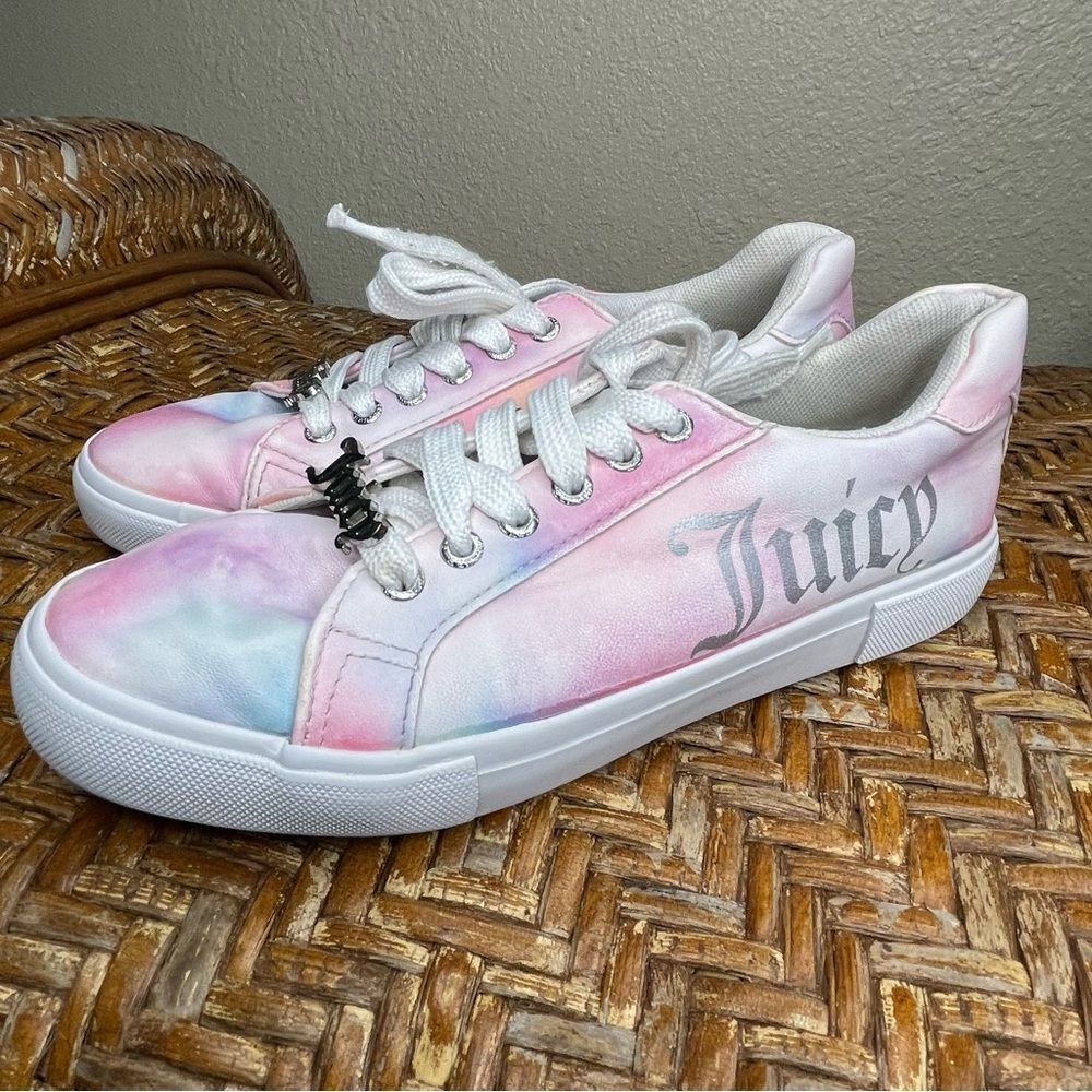 Juicy Couture Tie Dye Sneakers Pink White Blue Purple Size 7M